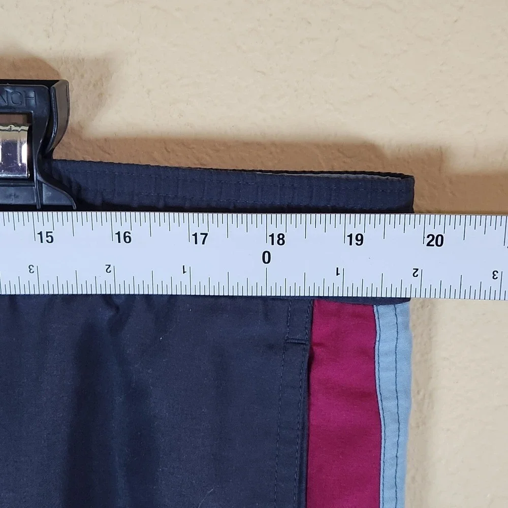 Nike Mens Large Colorblock Swim Trunks Navy‎ Blue Magenta Board Shorts Logo L